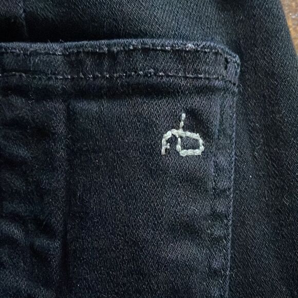 Rag & Bone Black High Rise Raw Hem Jeans - Picture 9 of 10